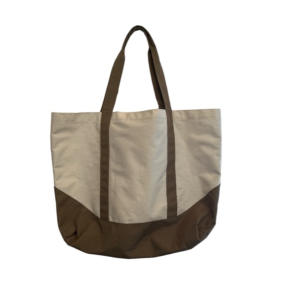BIG DOGS  Beach Tote Large sturdy canvas shoulder bag cream  and tan - Picture 2 of 4